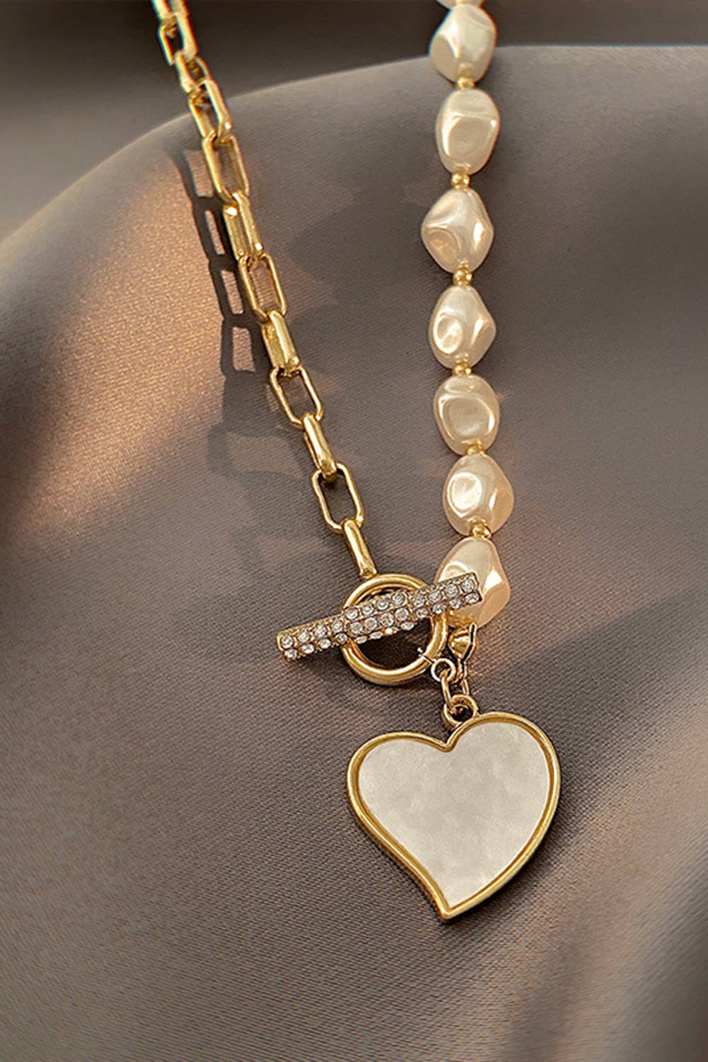 Heart Chain & Pearl Necklace