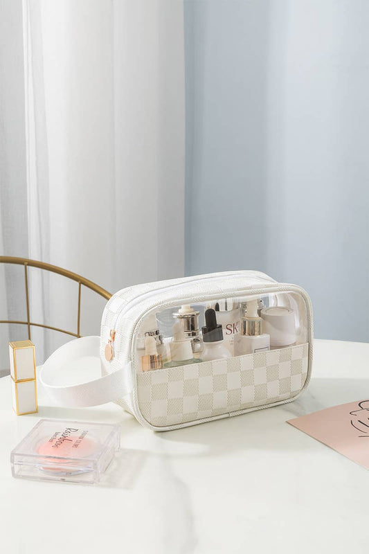Checkered Cosmetic Bag