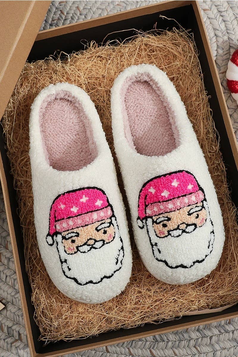 Pink Santa Slippers