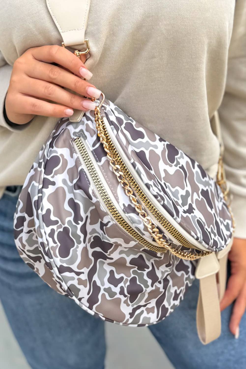 Camo & Gold Crossbody