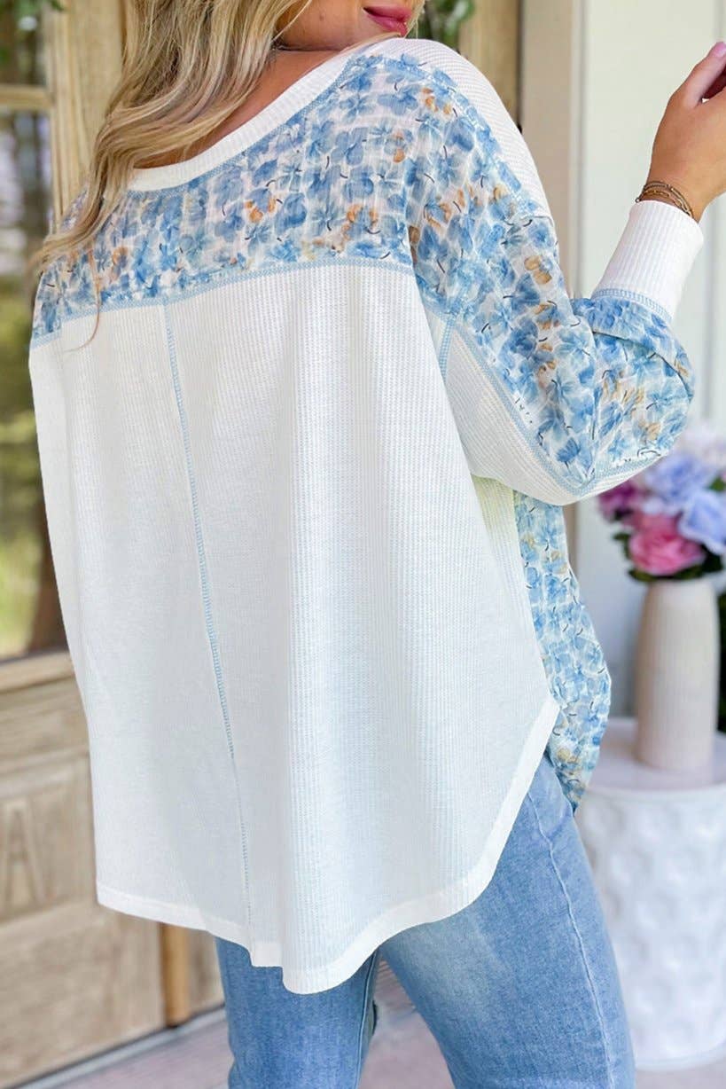 Sky Frost Floral Blouse