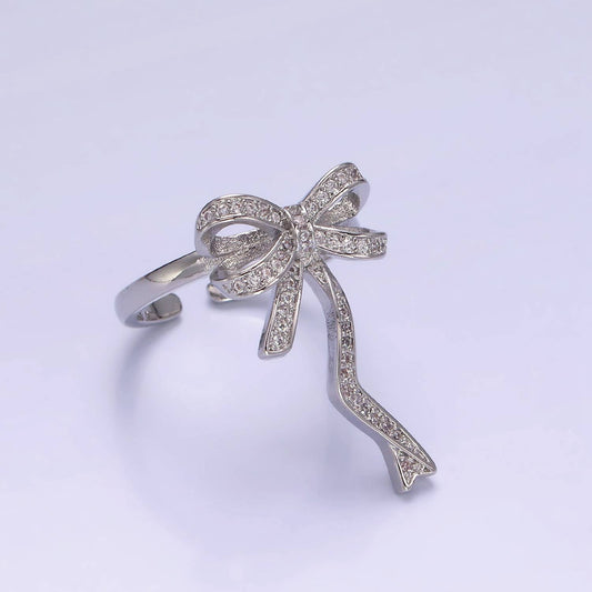 Silver Bow Adjustable Ring