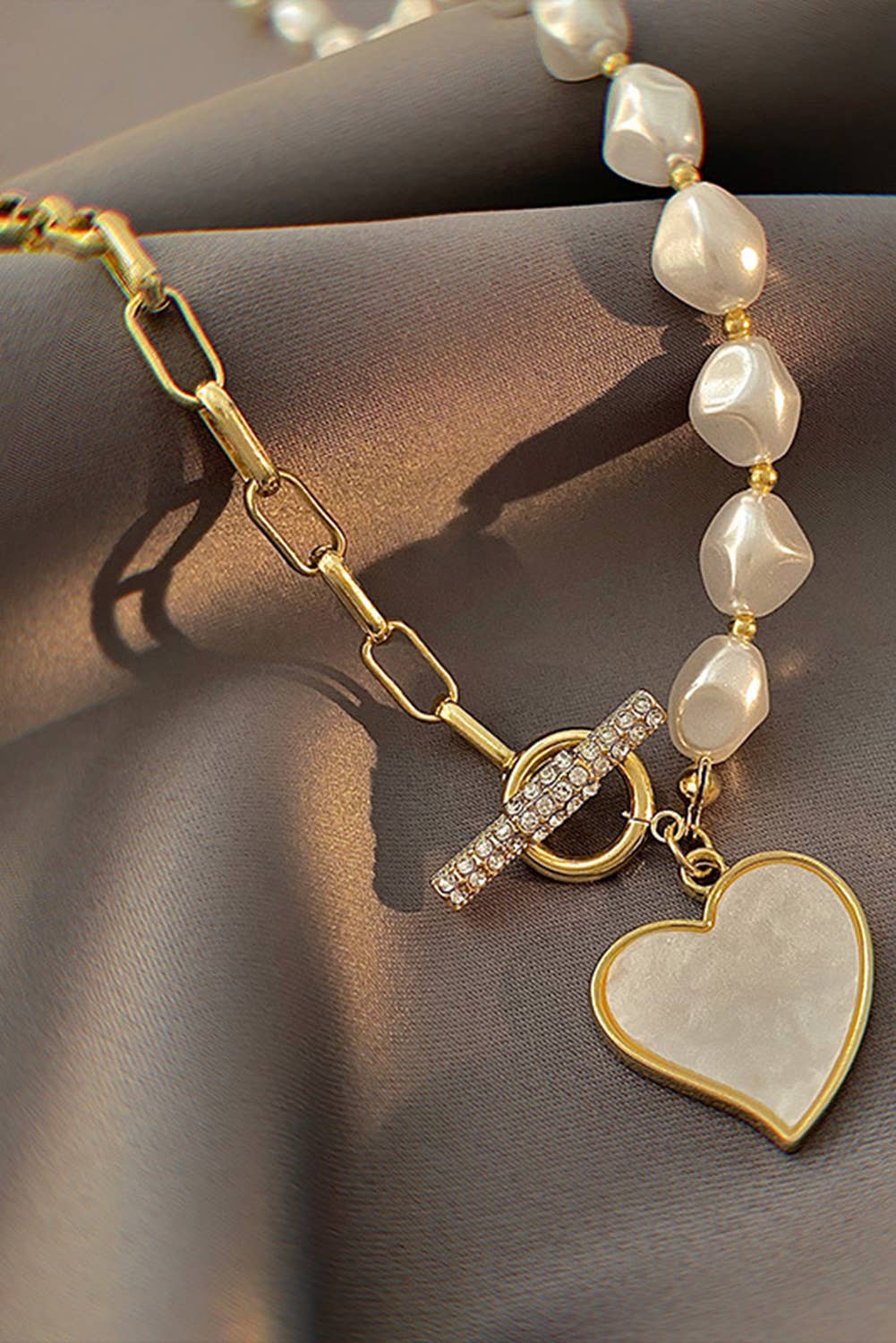 Heart Chain & Pearl Necklace