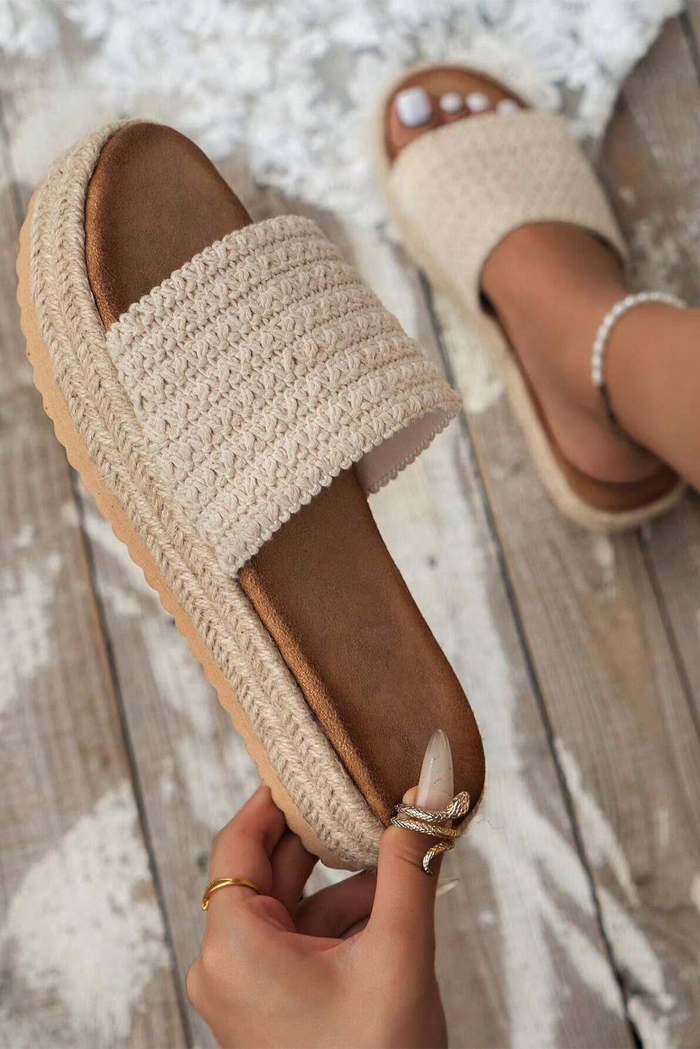Woven Wedge Sandal