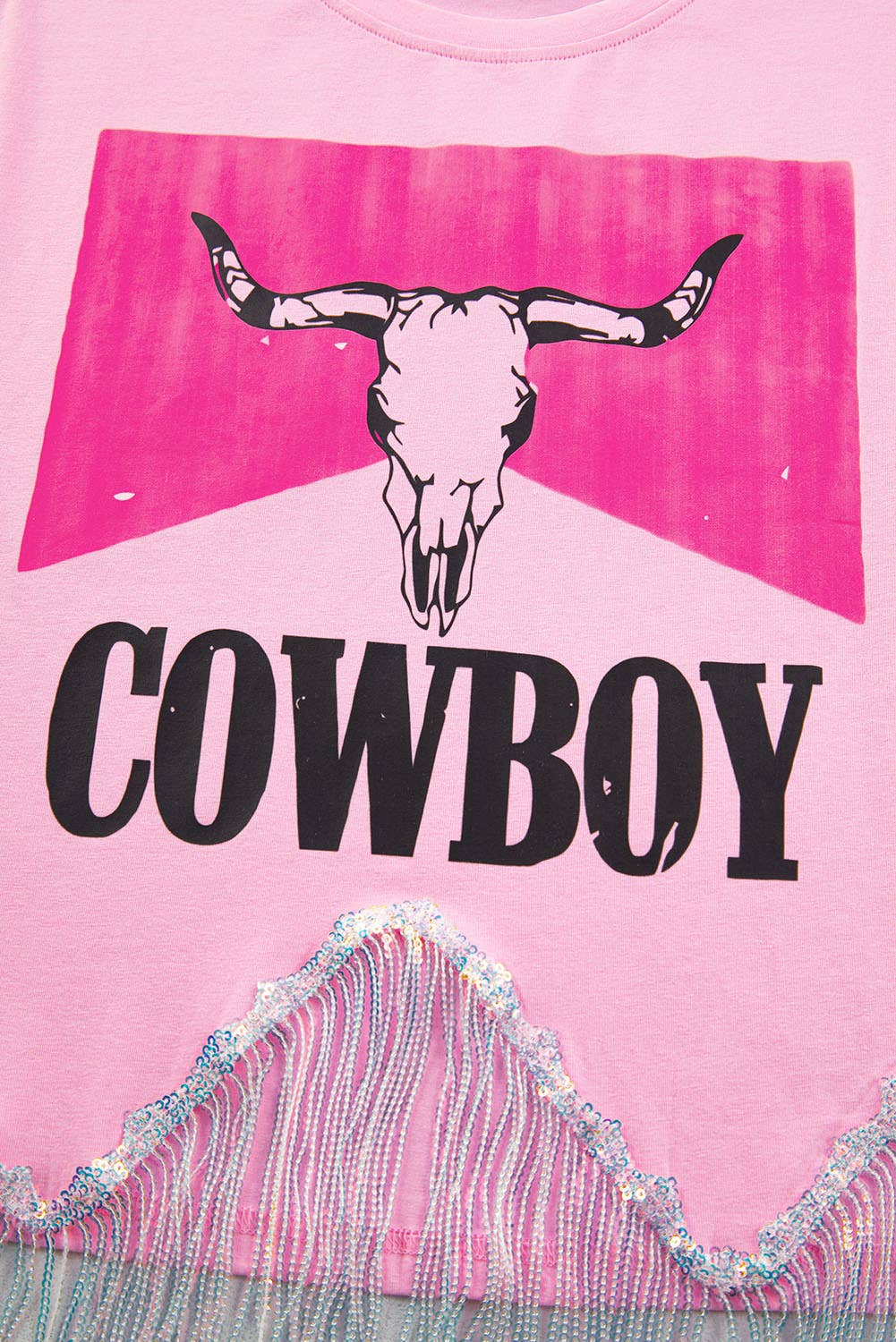 Pink Cowboy Sequin Crop