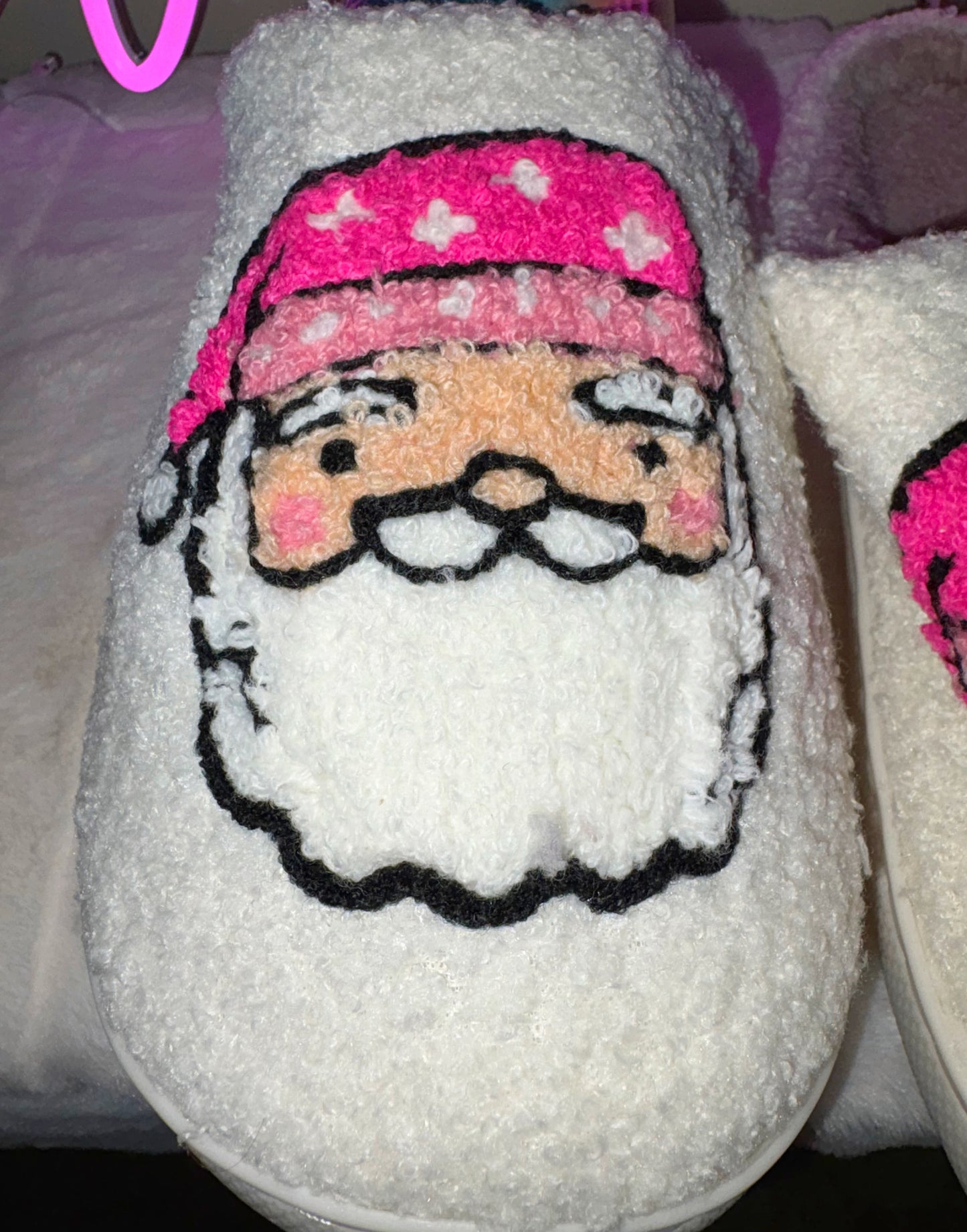 Pink Santa Slippers