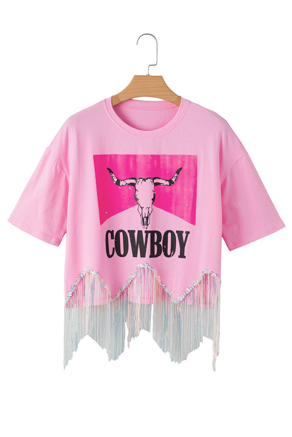 Pink Cowboy Sequin Crop