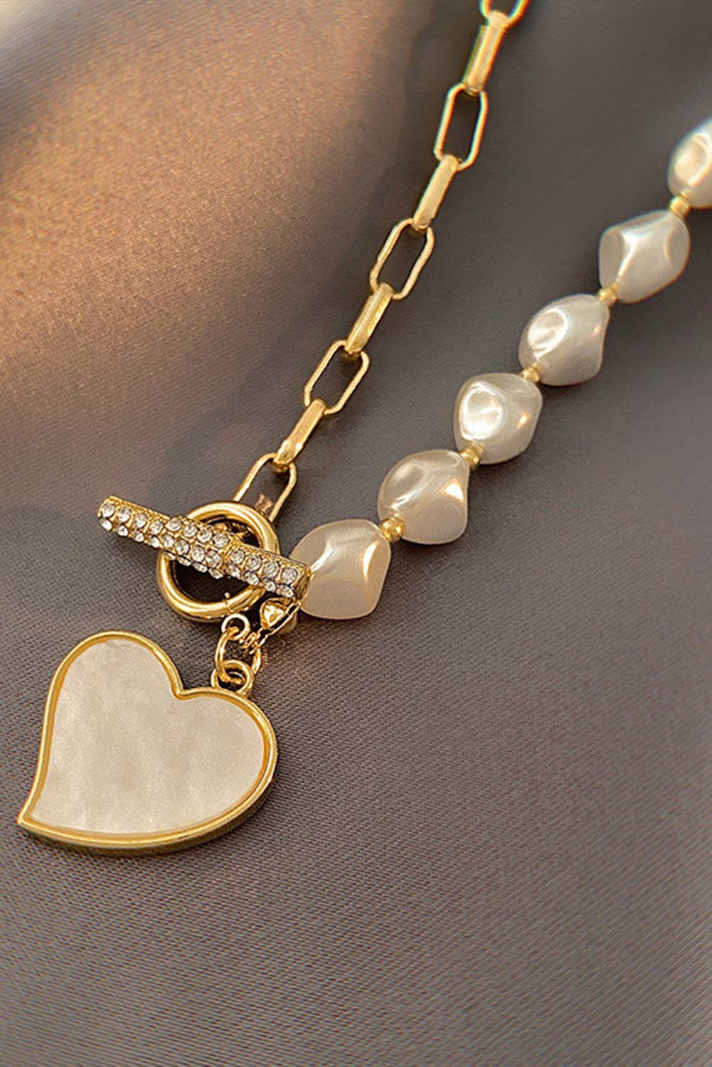 Heart Chain & Pearl Necklace